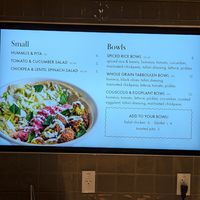 Menu at Babel Hummus Bar in Toronto