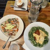 We went back a couple days later and ordered a Buffalo Bowl and a Meatball Bowl, and a Carrot Cake Cupcake. Everything was so flavorful and delicious!    at Cashew in Chattanooga