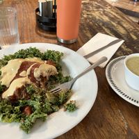 Meatball bowl with broccoli cheese soup  at Cashew in Chattanooga