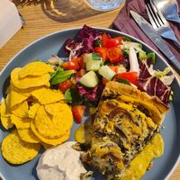 Svamp paj. Riktigt god å mättande. at Queen Beans in Uppsala