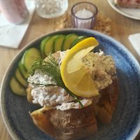 Baked potato at Queen Beans in Uppsala