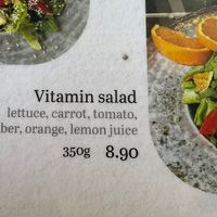 Vitamin salad as shown on the menu   at Antika Restoran in Virpazar