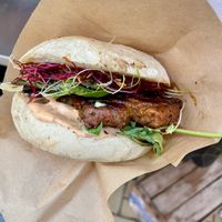 Spiced chutney burgerrs  at terra food truck in Zeebrugge