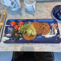 Sweet potato pancakes   at Wedgwood Tea Room in Stoke-on-trent