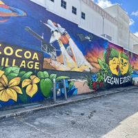 Mural outside the building  at MoonShine in Cocoa