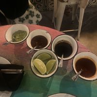 Salsas  at La Lupita Taco & Mezcal in Cabo San Lucas