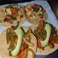 Vegan peppers and  Calabacitas tacos at Guisados in West Hollywood