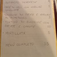 Vegane Speisekarte zur Auswahl at Agriturismo II Frutto Permesso in Bibiana
