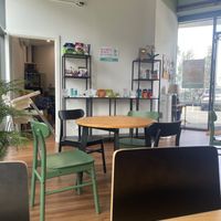 Interior and grocery wall at Everdale Cafe & Gelato in Springvale