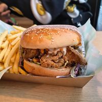 Crispy mushroom burger at Everdale Cafe & Gelato in Springvale