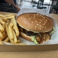 Eggplant burger meal   at Everdale Cafe & Gelato in Springvale