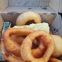 Delicious Zucchini fries and onion rings at Everdale Cafe & Gelato in Springvale