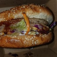 golden yam burger! at Everdale Cafe & Gelato in Springvale