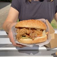Korean mushroom burger   at Everdale Cafe & Gelato in Springvale