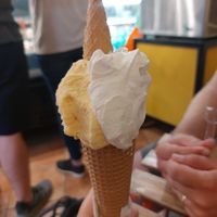 Vegan yogurt ice cream and melon sorbet at Gelateria Valentino in Rome