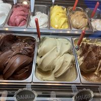 White spoons indicate vegan flavors   at Gelateria Valentino in Rome