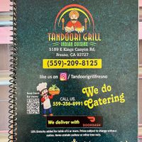Menu at Tandoori Grill in Fresno