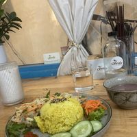 Chicken rice and soup  at The Seeds Plant-Based Foods & Desserts in Hoi An