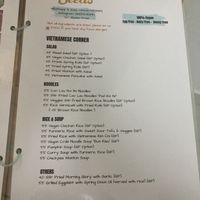 Menu as of dec 25  at The Seeds Plant-Based Foods & Desserts in Hoi An