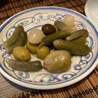 Free olives appetizer at NAGÚ Restaurante in Madrid