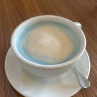 butterfly pea latte   at Baan Im Yen in Nakhon Pathom