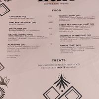 Menu at LUA Coffee & Treats in Zwolle