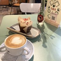 Good coffee/cappuccino!, veganlicious cake  at LUA Coffee & Treats in Zwolle