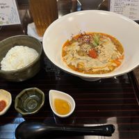 “Tastes like dandan noodles” flavor (without noodles 😅)  at tsuminaki Mapo Tofu - 罪無き麻婆豆腐 in Tokyo