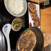 Szechuan mapo set with 5 gyoza  at tsuminaki Mapo Tofu - 罪無き麻婆豆腐 in Tokyo