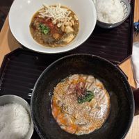 Top one: curry, bottom one: sesame   at tsuminaki Mapo Tofu - 罪無き麻婆豆腐 in Tokyo