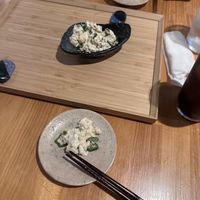 Tofu with okraa  at tsuminaki Mapo Tofu - 罪無き麻婆豆腐 in Tokyo