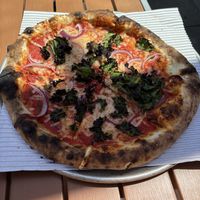 BYO Sourdough Pizza w/Kale and Red Onions  at Arbor Brewing Plymouth Taproom in Plymouth