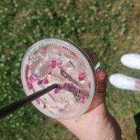 Rose iced latte at Kilnfolk Coffee in Sheffield