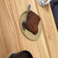 Hot Chocolate, Spiced Banana Bread, and Americano.  at Kilnfolk Coffee in Sheffield