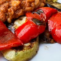 Bell peppers, zucchini and eggplant was really tasty.   at Belveder in Cetinje