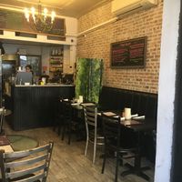 Inside restaurant: what you see here this is pretty much the entire place. at Good Health Cafe in New York City