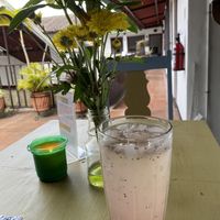 Limonada with chia seeds  at Almendra in Antigua