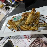Fried zucchini with molasses at Eiffel Restaurante in Madrid