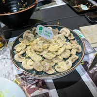 Mushroom carpaccio at Eiffel Restaurante in Madrid