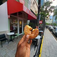 Outside the donut shop at The Hollywood Donut Factory in Fort Lauderdale