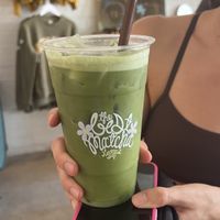 iced matcha with almond milkk  at Hermosa Surf in La Jolla