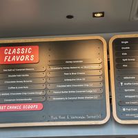 Menu with labeled vegan options   at Salt & Straw in Gilbert