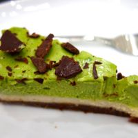 Raw + vegan mint chocolate cake! at Rag Bar in Frankfurt