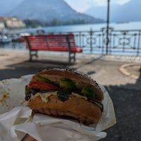 Vegan bagel at Wilma's Coffee in Lugano