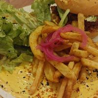 Kimcheeze burger 🍔 at Monkey Mood in Capbreton