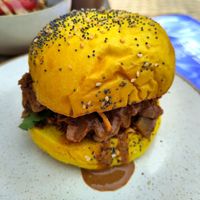 Burger at Monkey Mood in Capbreton