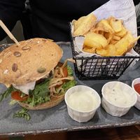 Monster burger + fries  at Grill & Green in Hamburg