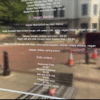 3 main vegan options as at August 2024  at Three Little Pigs in Falkirk