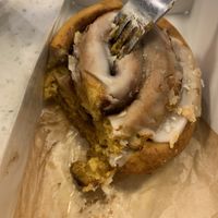 Pumpkin cinnamon roll. Absolutely out of this world  at Reverie Bakeshop in Richardson
