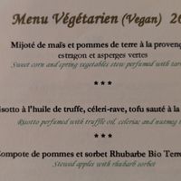 The fully vegan menu at Aux Trois Maries in Lyon
